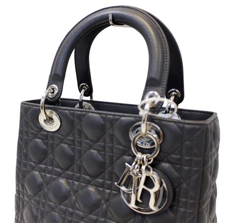 dior lady dior bag cannage lambskin medium black|lady dior bag cannage.